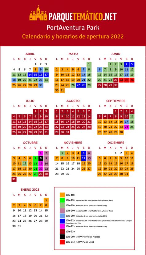 calendario gente portaventura|viajes a portaventura 2022.